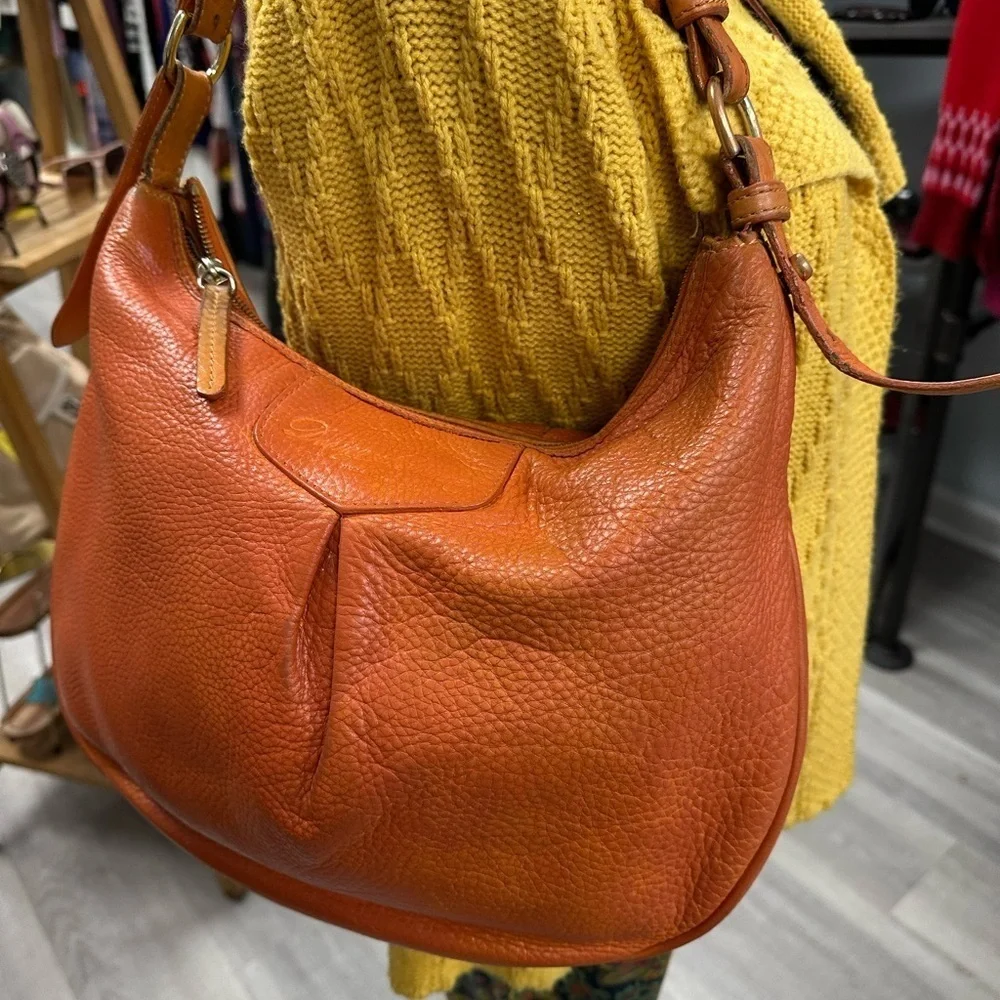 Dooney & Bourke Burnt Orange Pebbled Leather Shoulder Bag